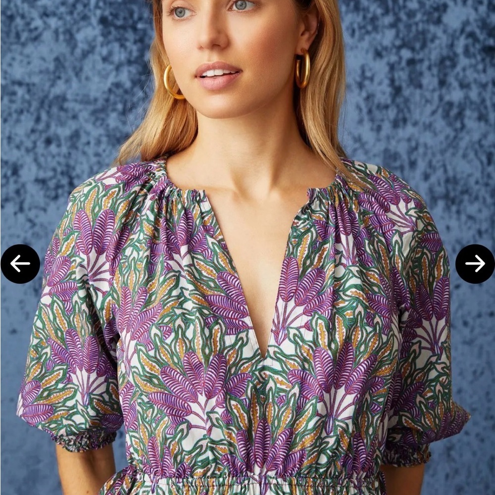 Marie Oliver Farin dress, purple floral L